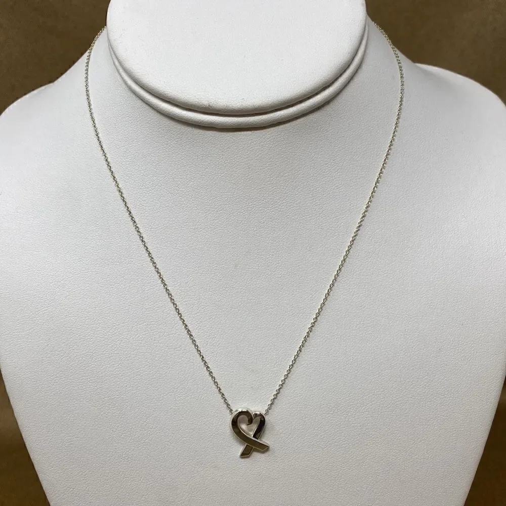 Tiffany & Co. Paloma Picasso Loving Heart Necklace Sterling Silver - Picture 6 of 8